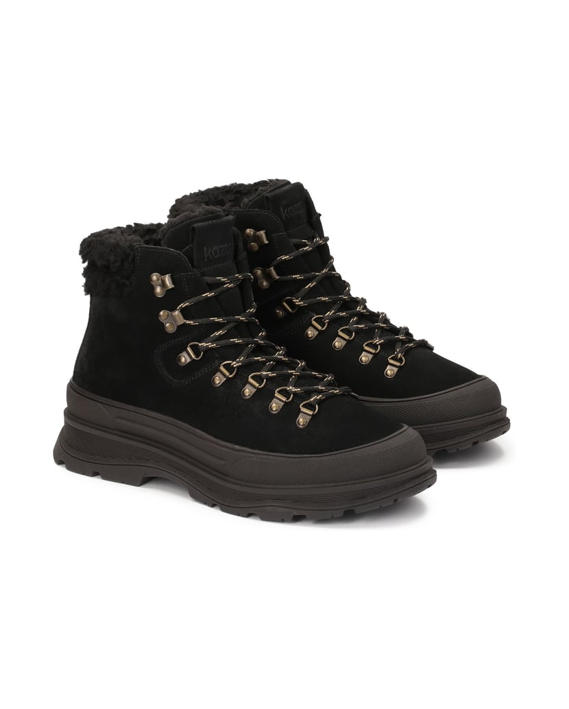 Kazar-Schnürstiefel-aus-schwarzem-Wildleder-schwarz