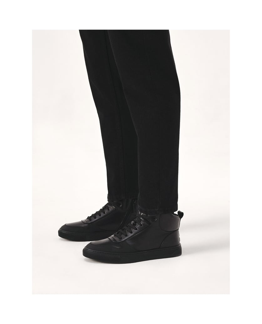 Kazar-Herren-Sneaker-aus-Glattleder-mit-Zehenk-schwarz