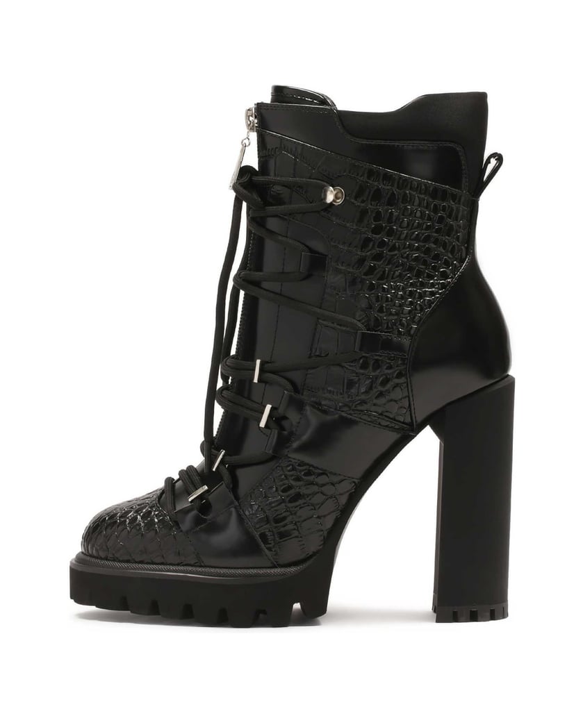 Kazar-Schwarze-Stiefel-aus-geprägtem-Leder-schwarz