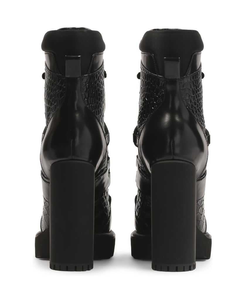 Kazar-Schwarze-Stiefel-aus-geprägtem-Leder-schwarz