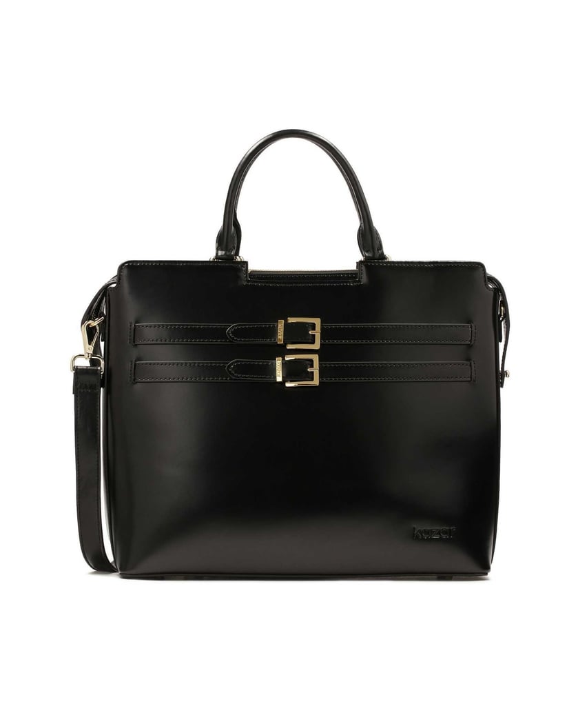 Kazar-Elegant-business-bag-decorated-with-stripes-černá