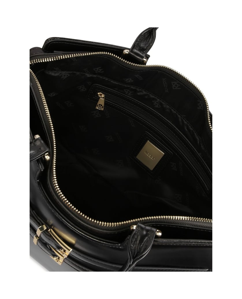 Kazar-Elegant-business-bag-decorated-with-stripes-černá