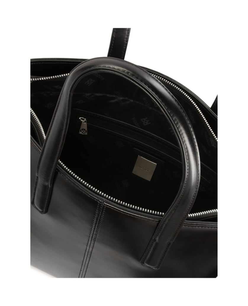 Kazar-Schwarze-Lederhandtasche-im-Business-Sti-schwarz