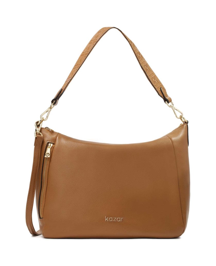 Kazar-Light-brown-handbag-with-detachable-strap-velbloudí
