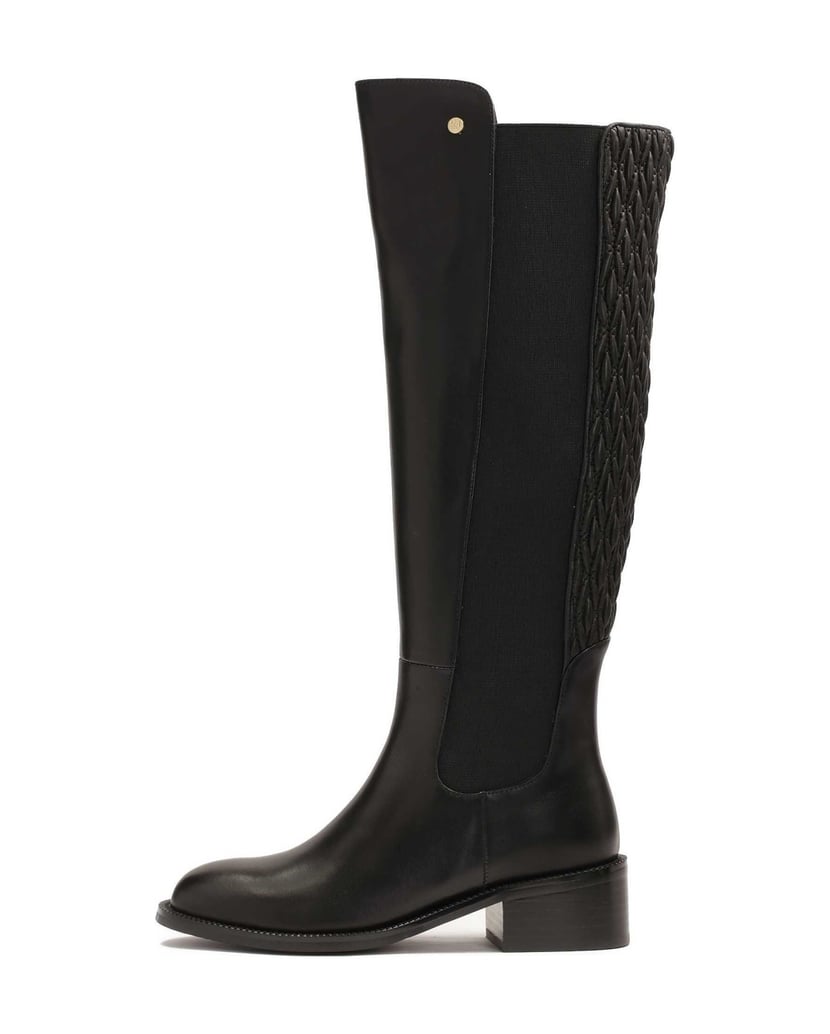 Kazar-Lederstiefel-mit-knittrigem-Schaft-zum-H-schwarz