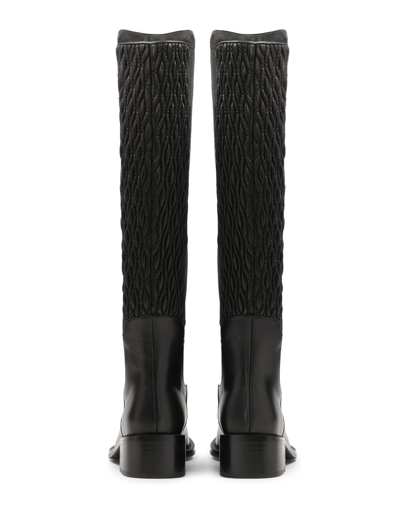 Kazar-Lederstiefel-mit-knittrigem-Schaft-zum-H-schwarz