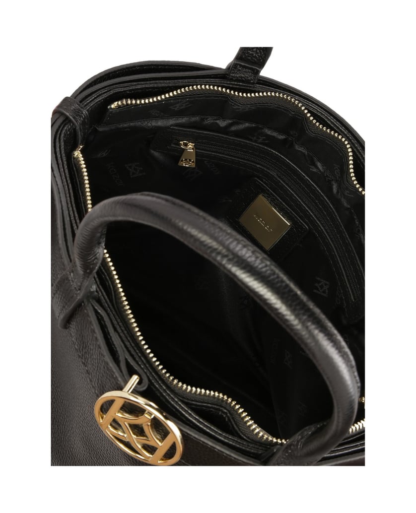 Kazar-Trapeze-bag-decorated-with-a-strap-čierna