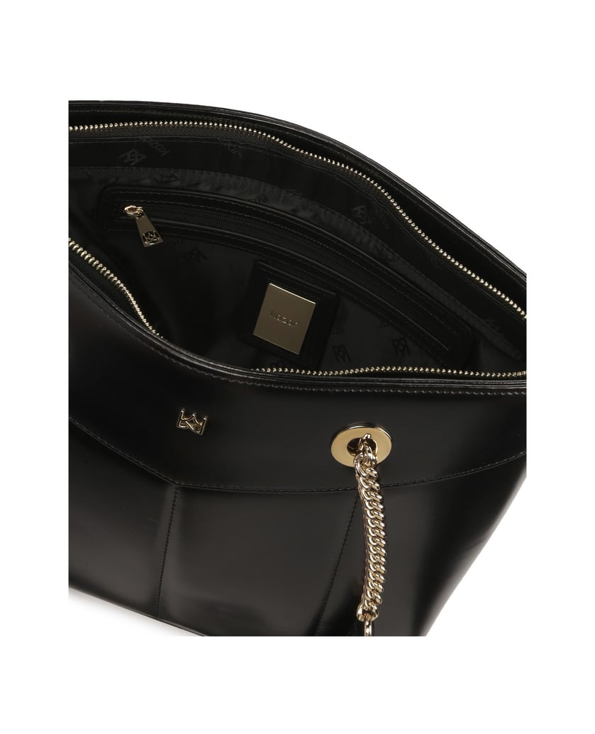 Kazar-Black-handbag-with-long-shoulder-handles-černá
