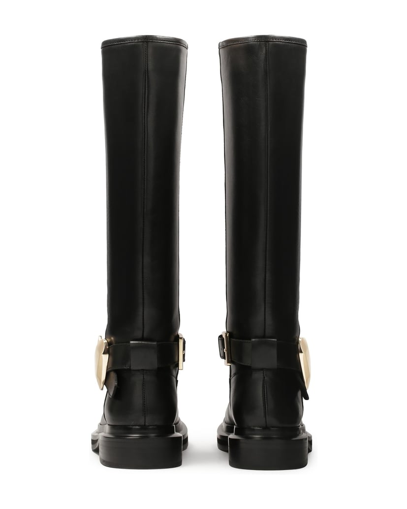 Kazar-Schwarze-Stiefel-mit-flacher-Sohle-und-S-schwarz