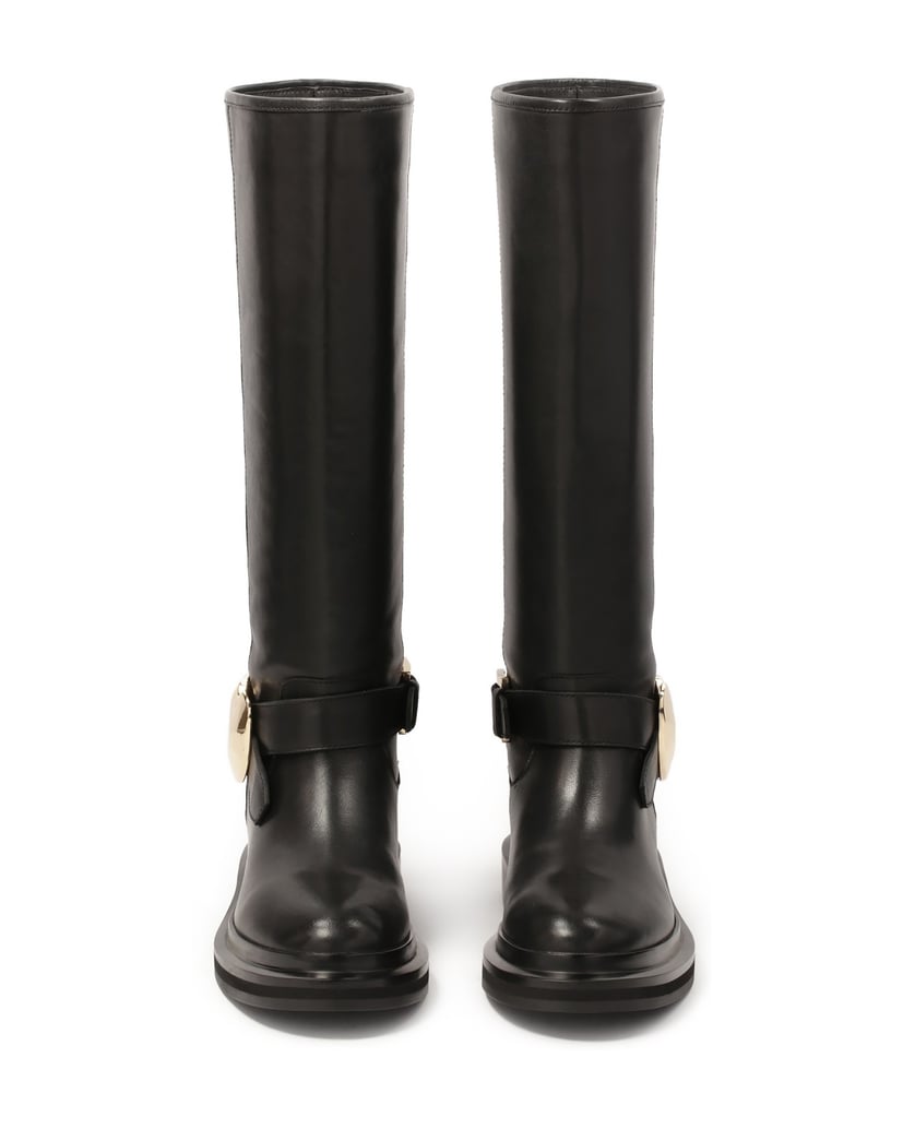 Kazar-Schwarze-Stiefel-mit-flacher-Sohle-und-S-schwarz