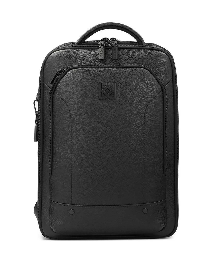 Kazar-Schwarzer-Lederrucksack-mit-Laptopfach-schwarz