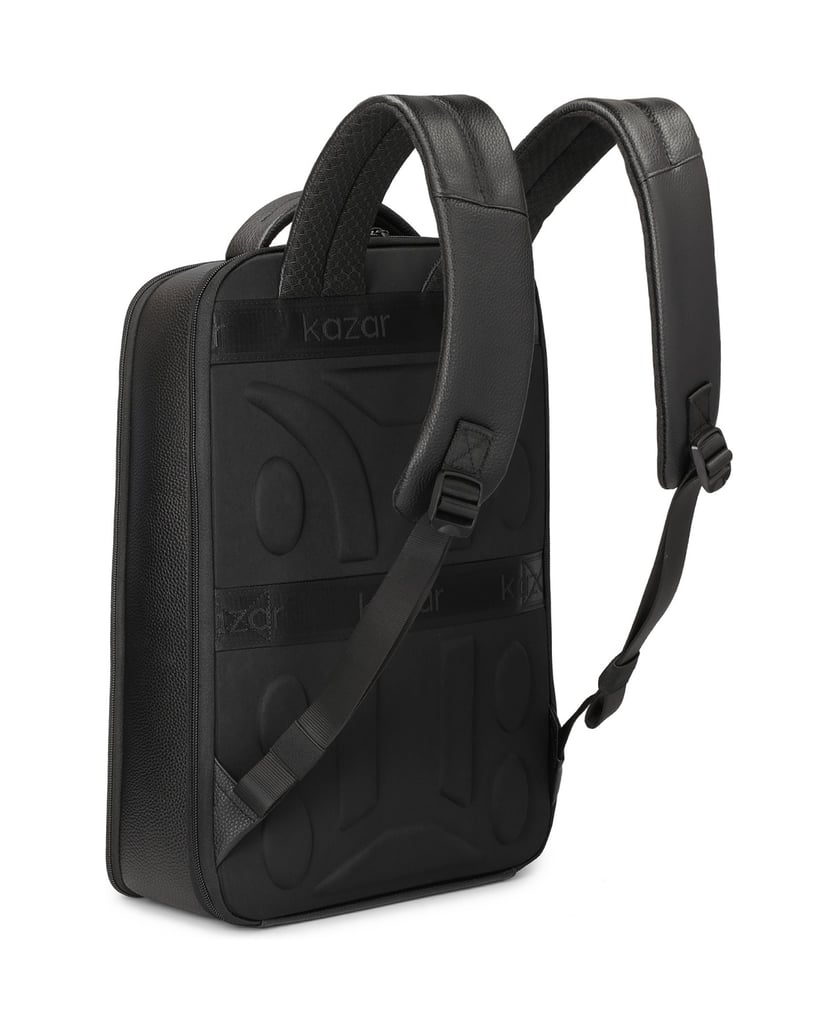 Kazar-Schwarzer-Lederrucksack-mit-Laptopfach-schwarz