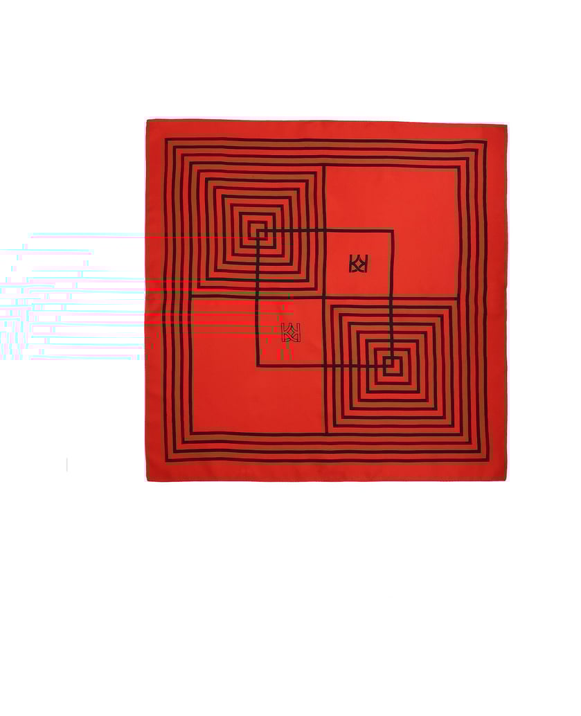 Kazar-Roter-Seidenschal-mit-KAZAR-Monogramm-rot