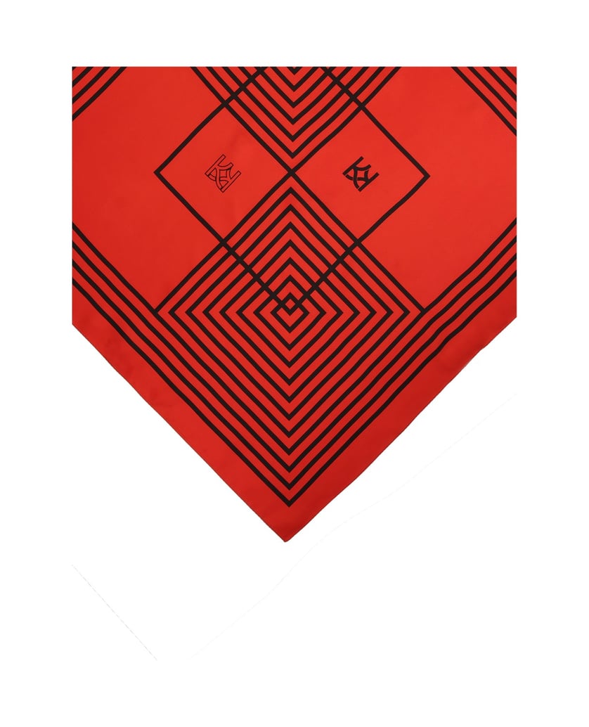 Kazar-Roter-Seidenschal-mit-KAZAR-Monogramm-rot