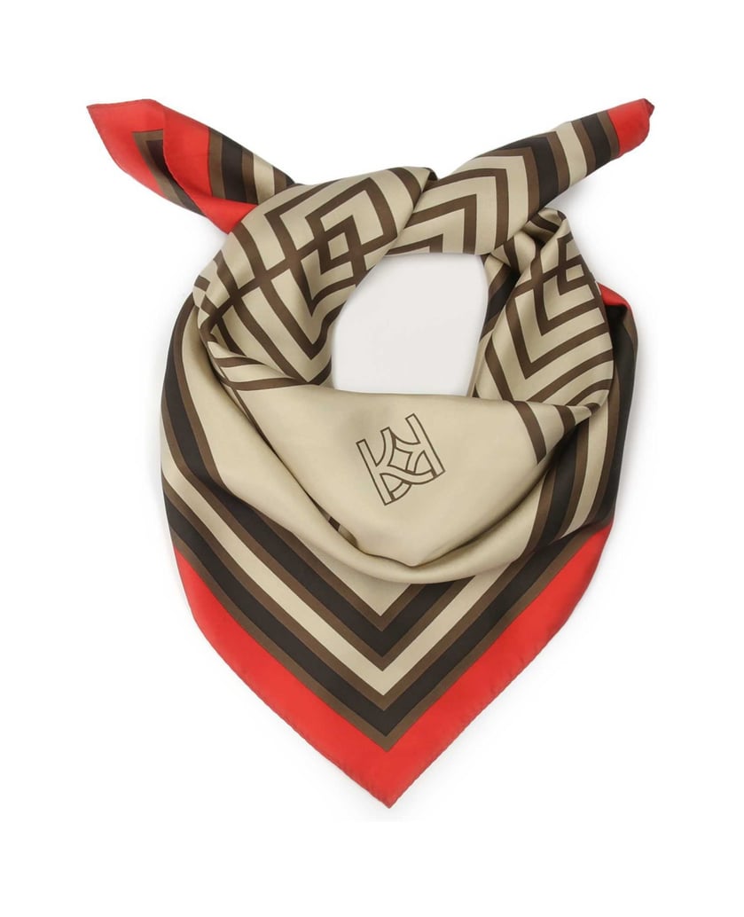 Kazar-Beige-und-brauner-Seidenschal-beige