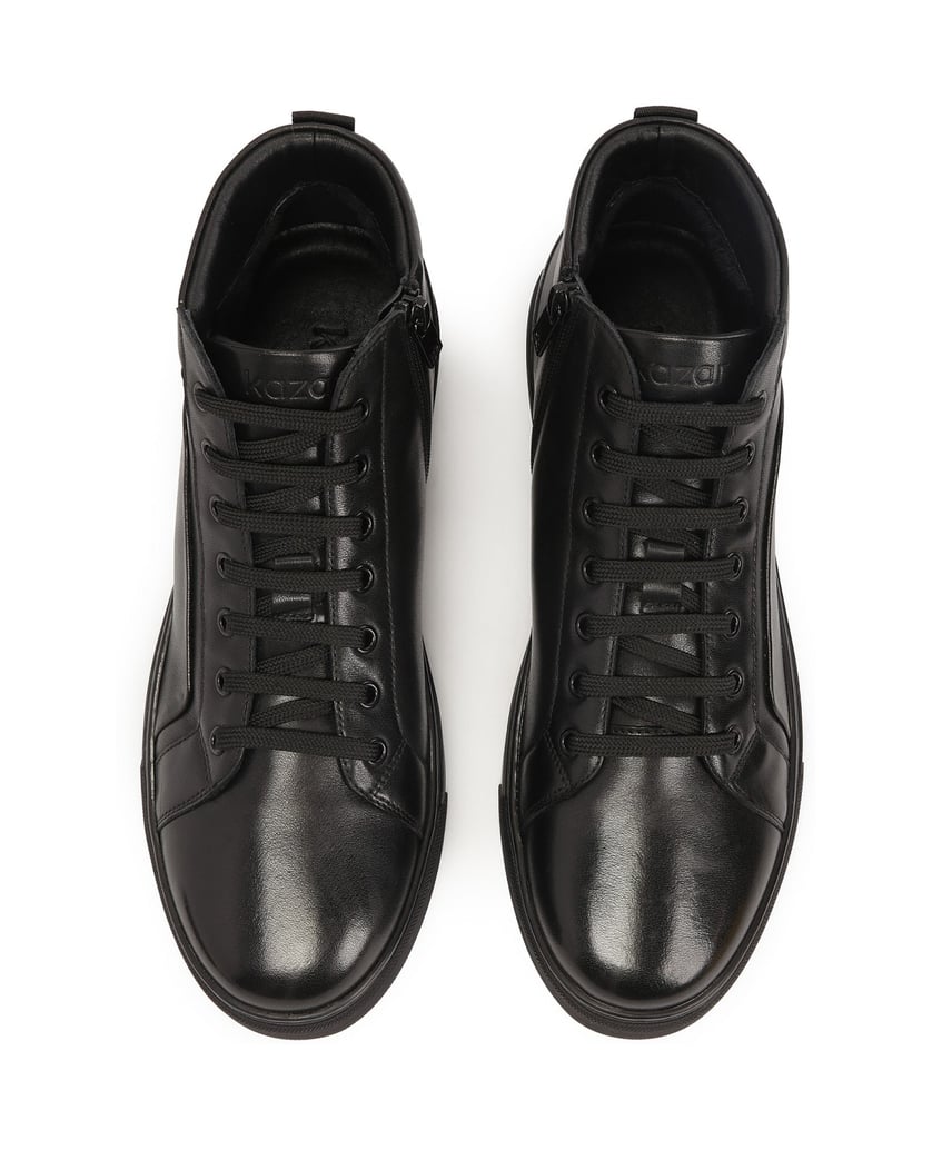 Kazar-Schwarze-Herren-High-Top-Sneakers-schwarz
