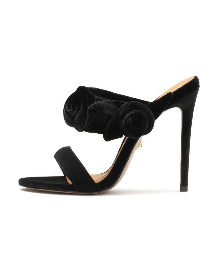 Kazar-Pantoletten-mit-Absatz,-verziert-mit-3D--schwarz