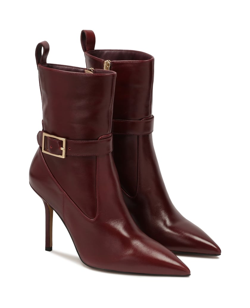 Kazar-Maroon-boots-with-pointed-toes-červená