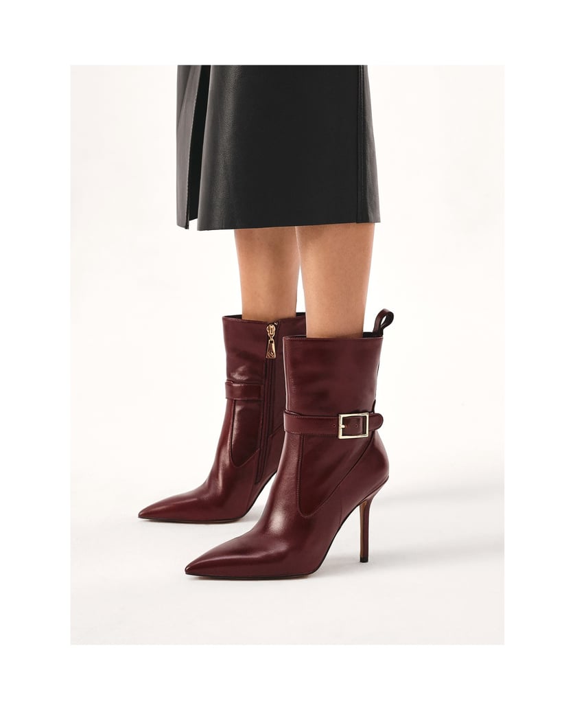 Kazar-Maroon-boots-with-pointed-toes-červená