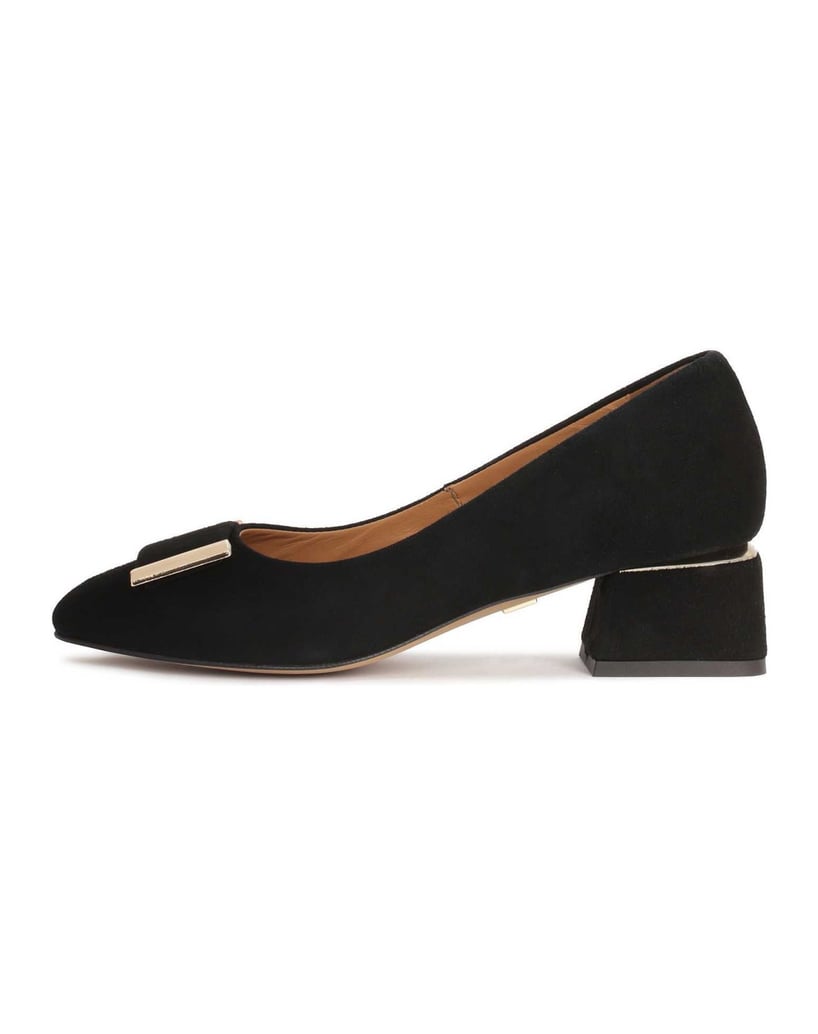 Kazar-Black-suede-low-heeled-pumps-černá