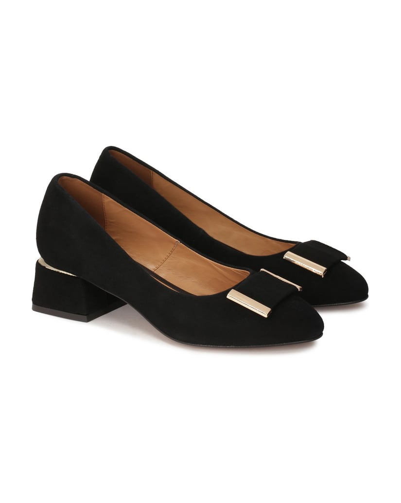 Kazar-Black-suede-low-heeled-pumps-černá