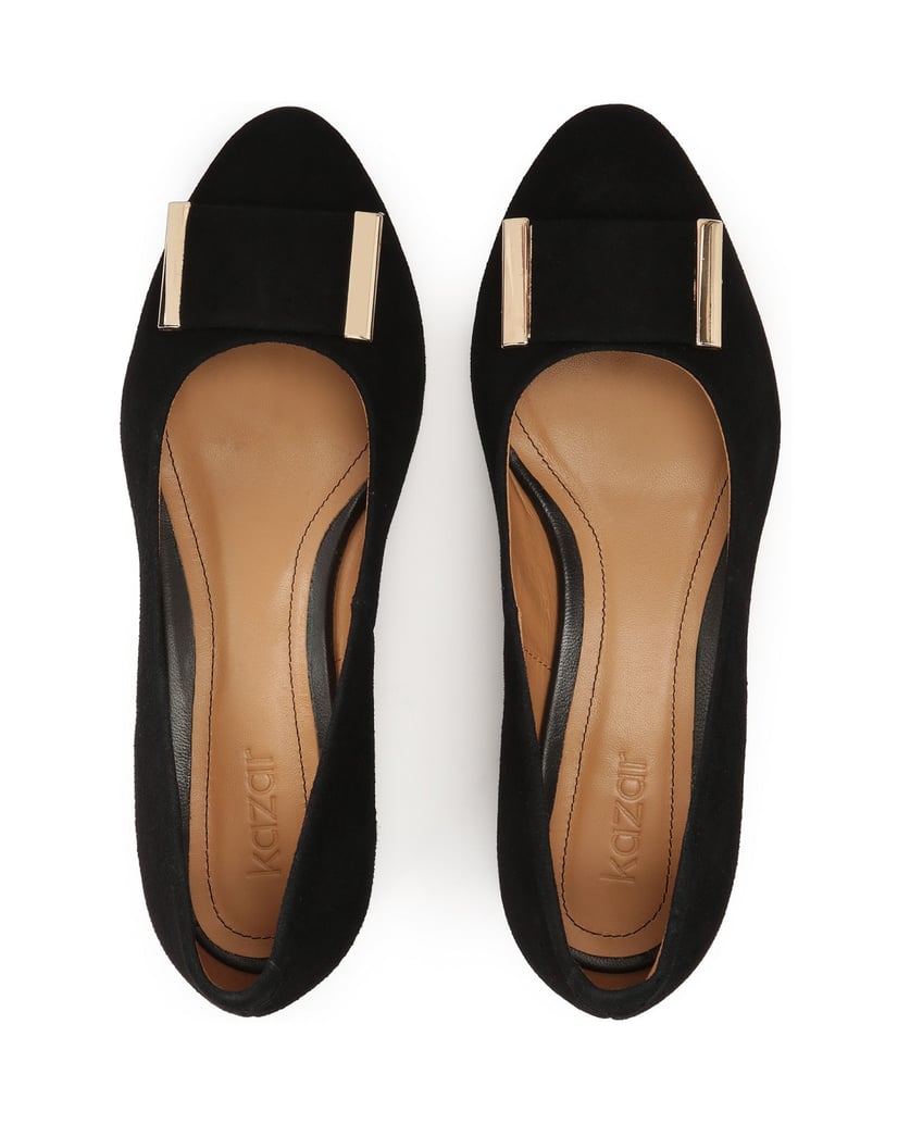 Kazar-Black-suede-low-heeled-pumps-černá