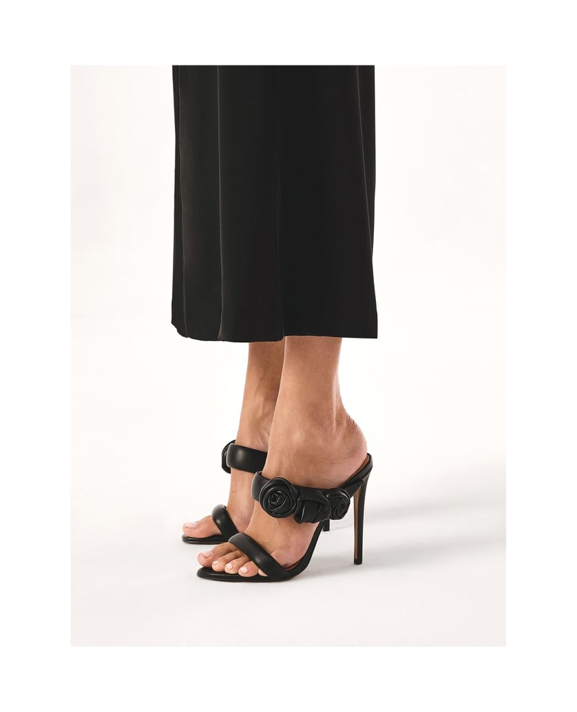 Kazar-Elegante-schwarze-Pantoletten-mit-Rosen-schwarz