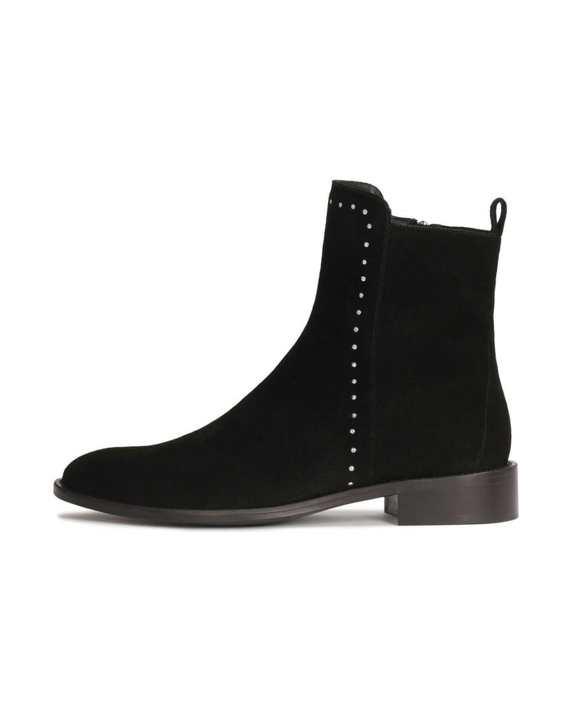 Kazar-Suede-boots-with-flat-sole-čierna