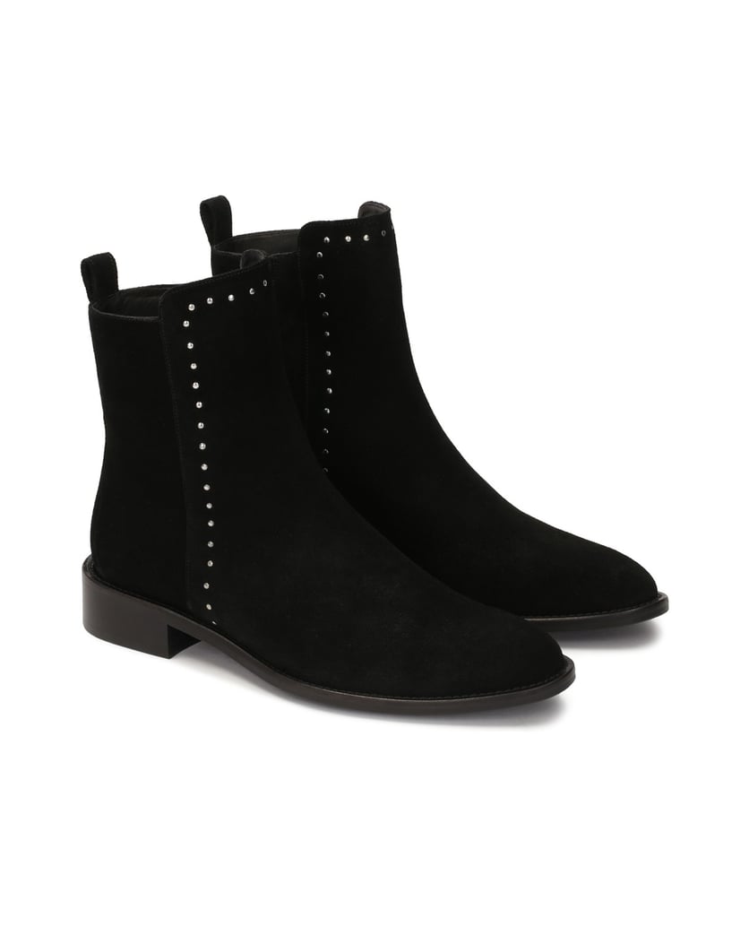 Kazar-Suede-boots-with-flat-sole-čierna