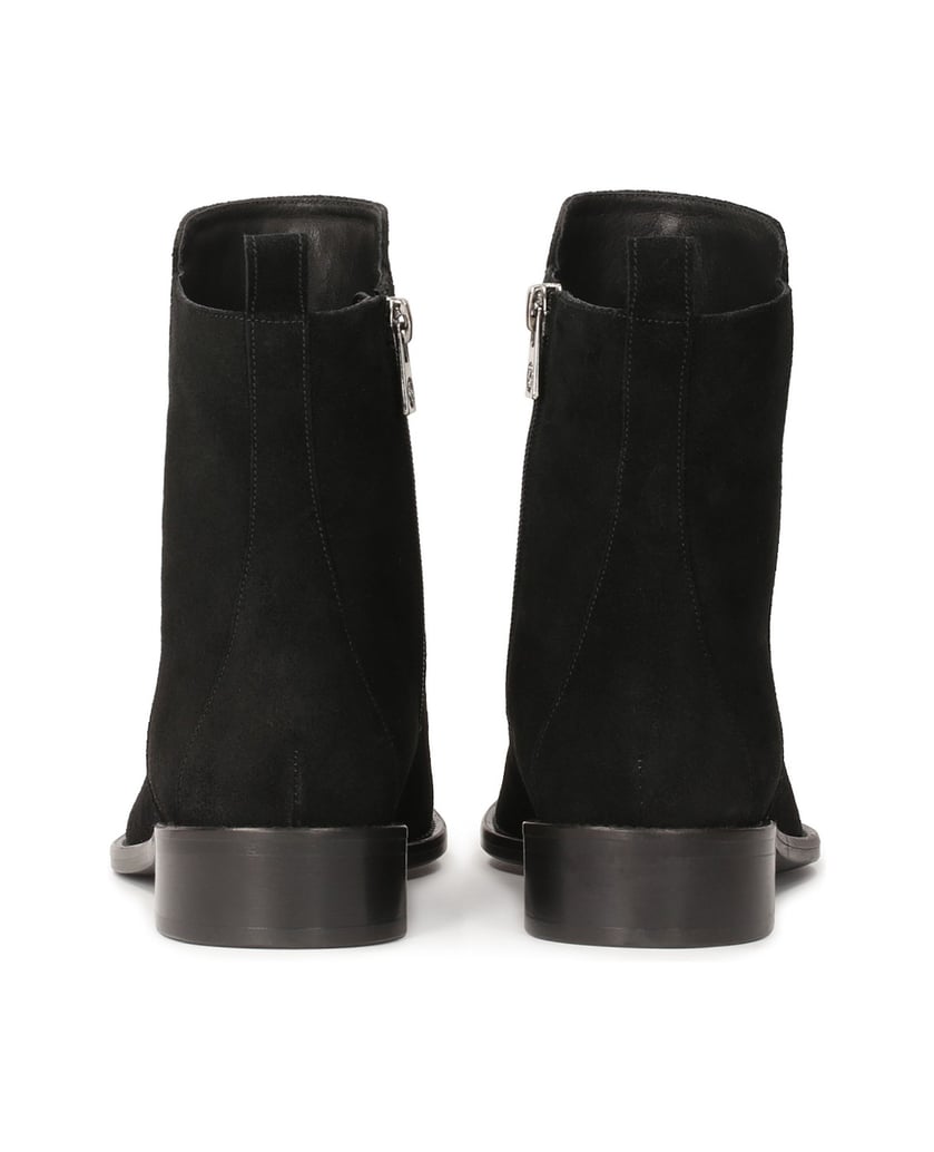 Kazar-Suede-boots-with-flat-sole-čierna