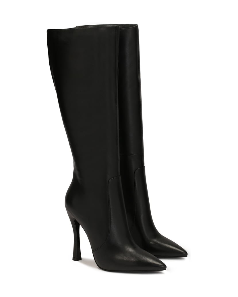 Kazar-Schwarze-hochhackige-Lederstiefel-schwarz