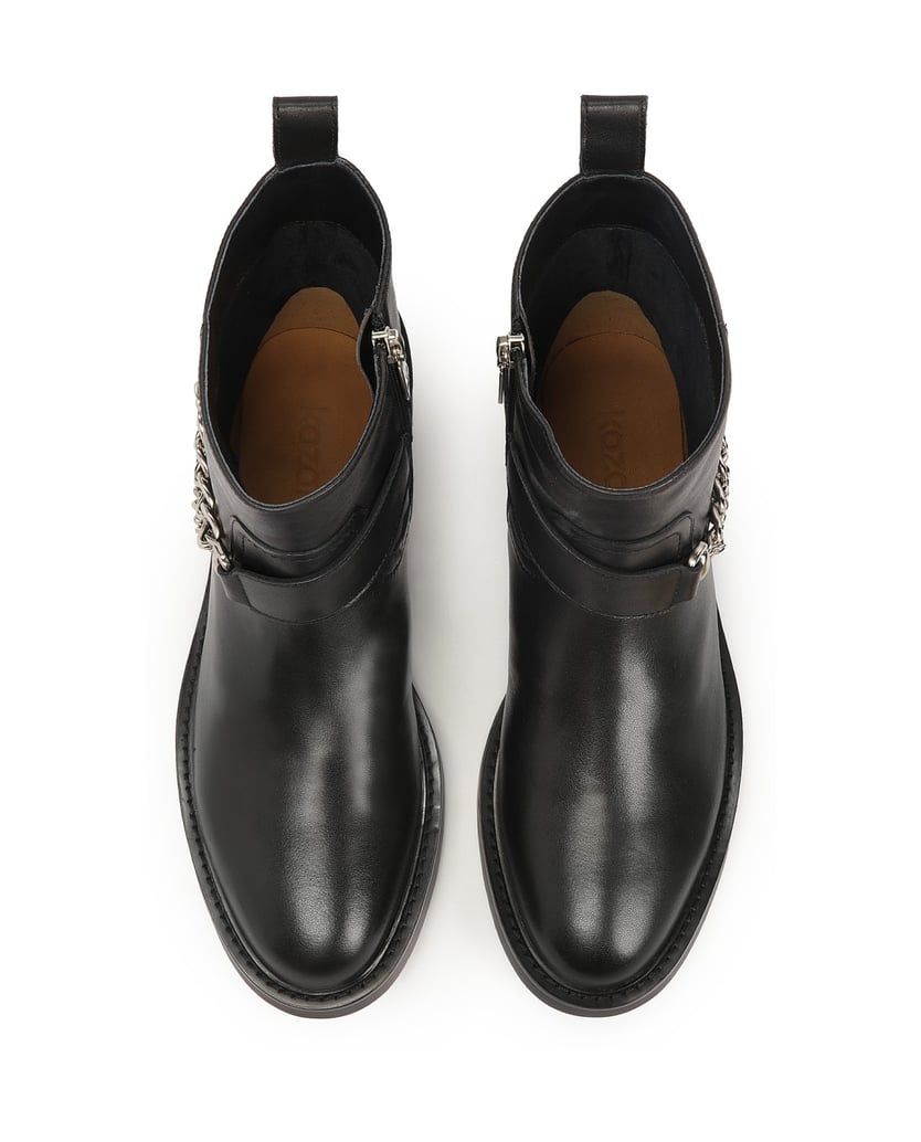 Kazar-Flache-Stiefel-mit-Reißverschluss,-verzi-schwarz