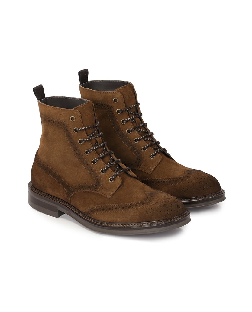 Kazar-Verzierte-Wildlederstiefel-mit-Schnürung-braun