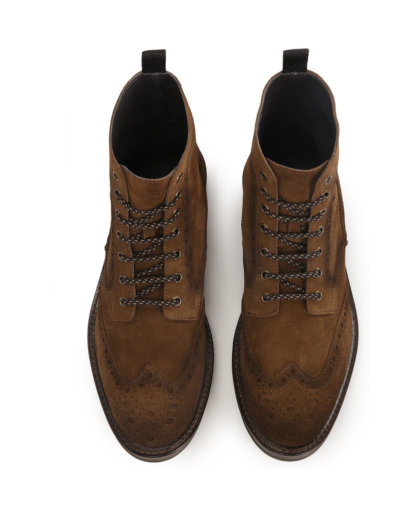 Kazar-Verzierte-Wildlederstiefel-mit-Schnürung-braun