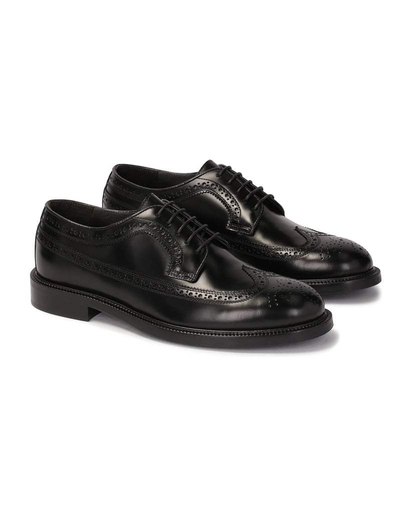 Kazar-Black-brogues-on-a-leather-sole-černá