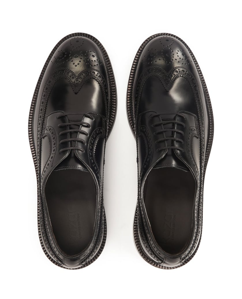 Kazar-Black-brogues-on-a-leather-sole-černá