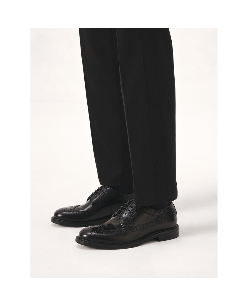 Kazar-Black-brogues-on-a-leather-sole-černá