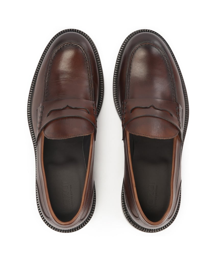 Kazar-Braune-Slipper-mit-Ledersohle-braun