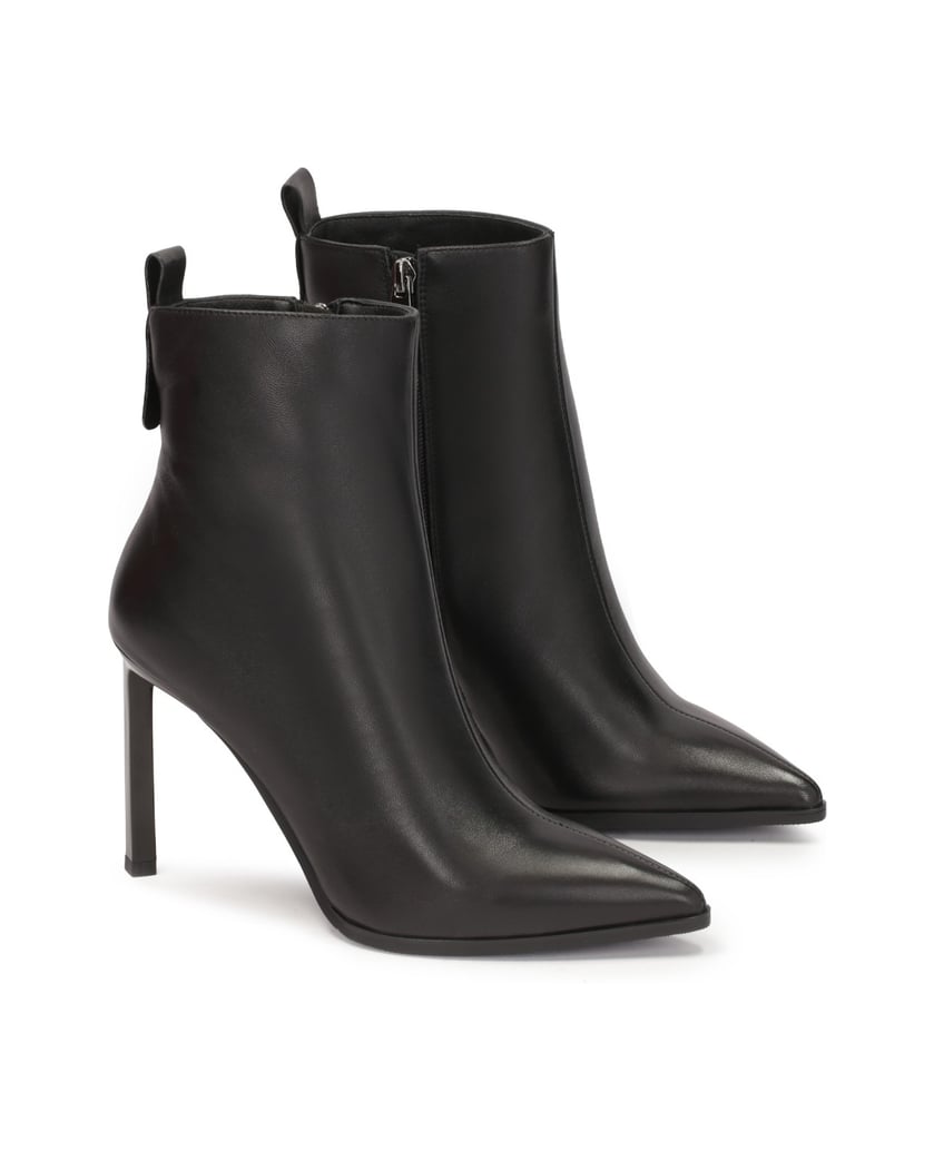 Kazar-Black-leather-boots-with-a-slender-heel-čierna