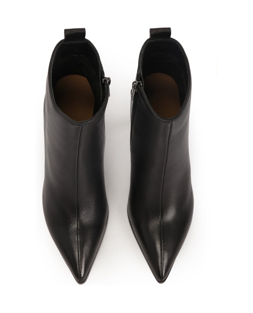 Kazar-Black-leather-boots-with-a-slender-heel-čierna