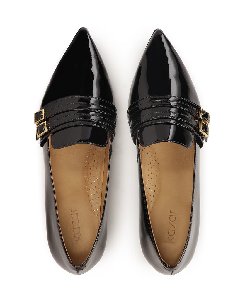 Kazar-Flache,-lackierte-Pumps-mit-Riemchen-schwarz