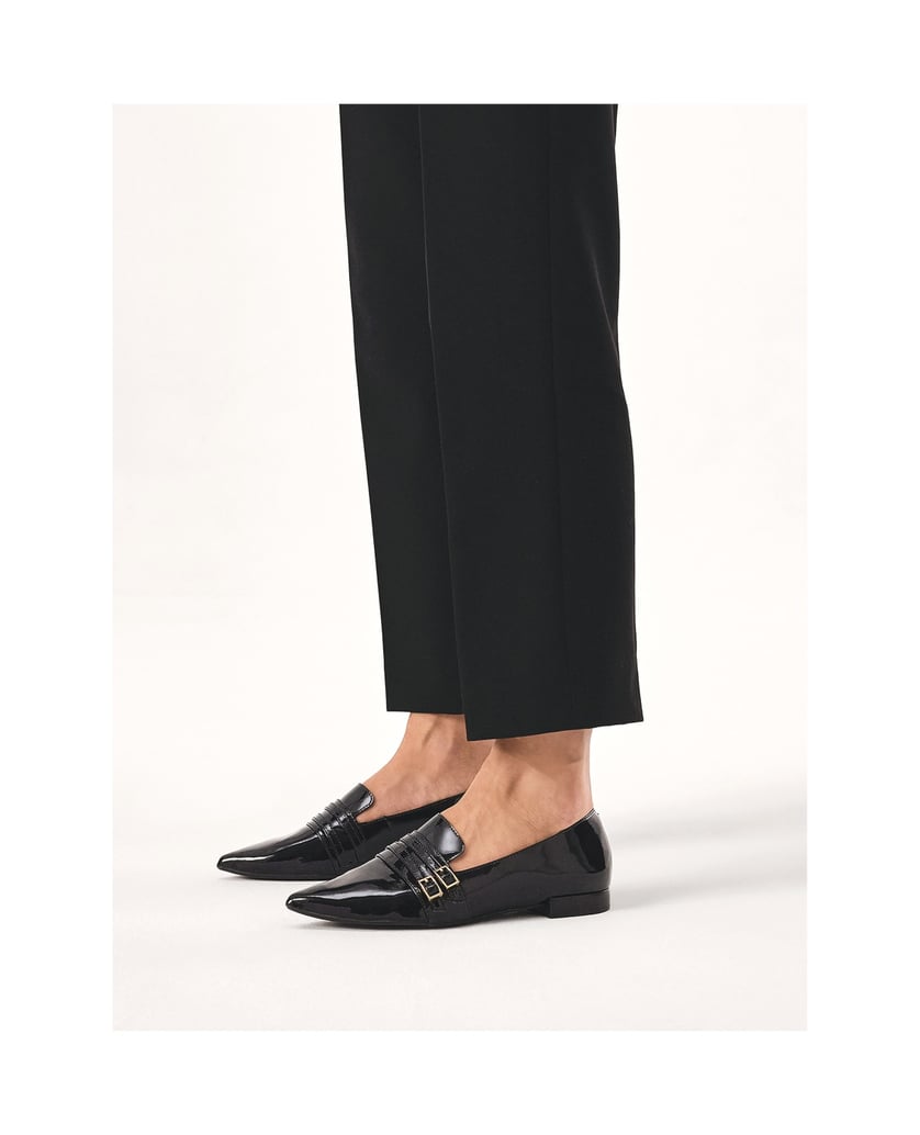 Kazar-Flache,-lackierte-Pumps-mit-Riemchen-schwarz