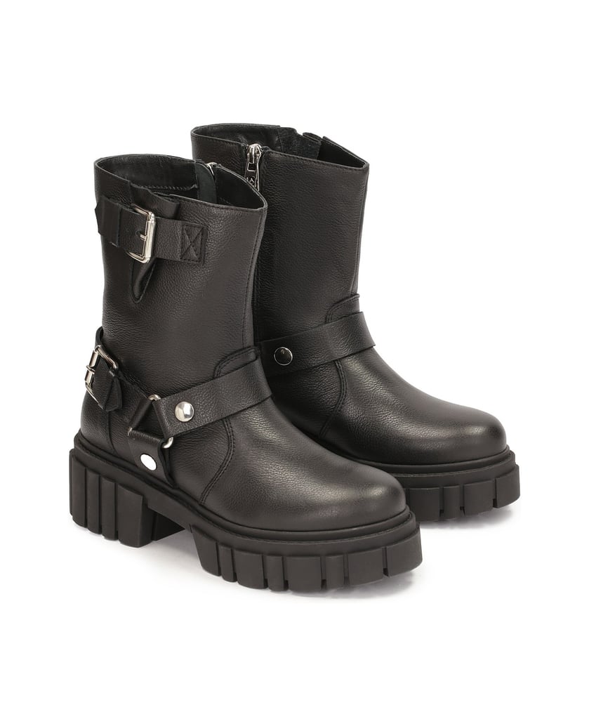 Kazar-Zipper-boots-with-solid-sole-čierna