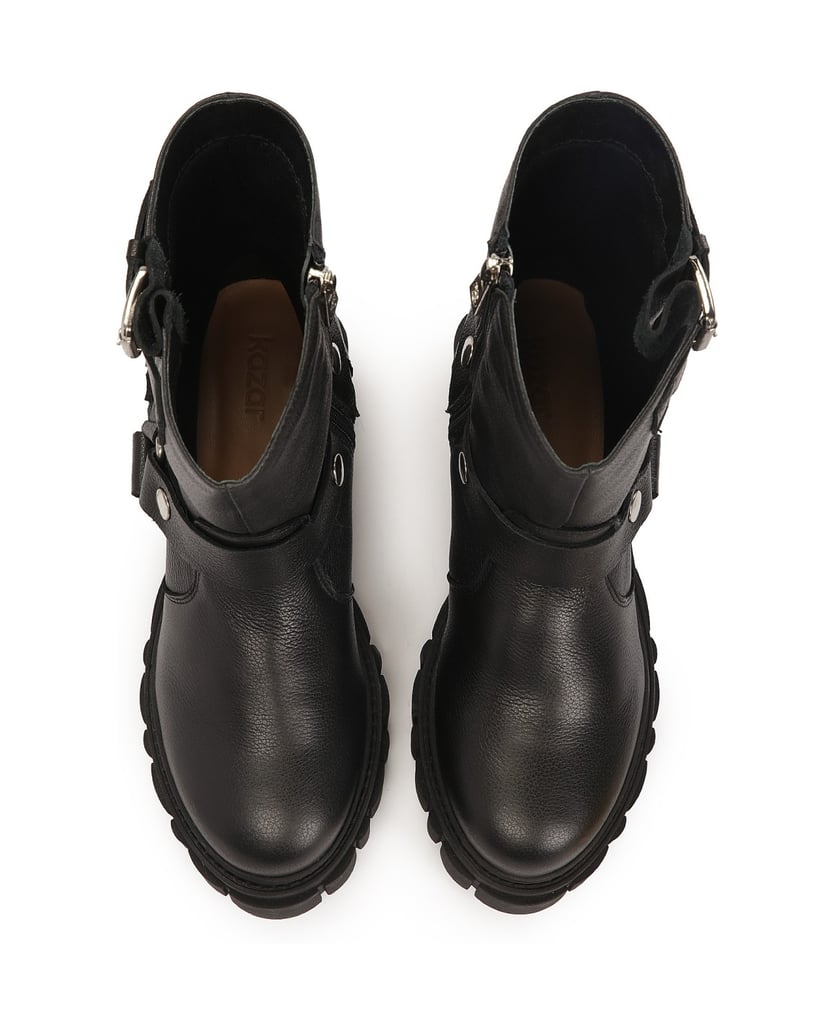 Kazar-Zipper-boots-with-solid-sole-čierna