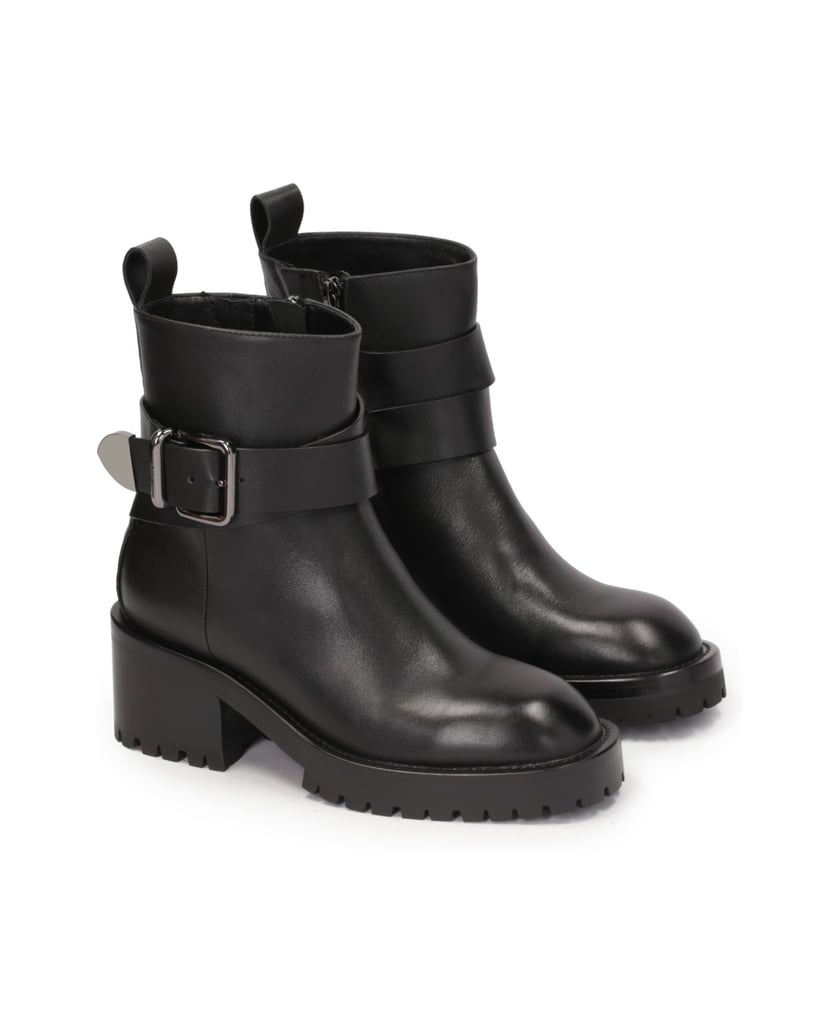 Kazar-Leather-boots-with-a-wide-low-heel-černá
