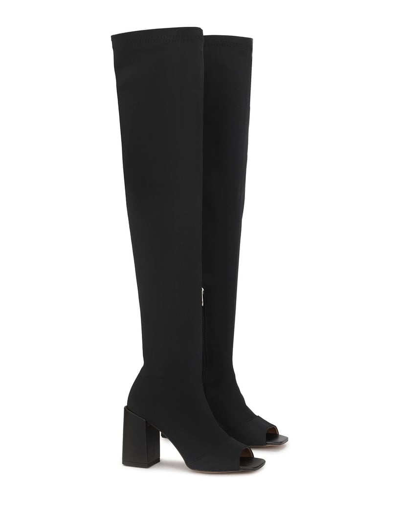 Kazar-Peep-toe-musketeers-in-fabric-čierna