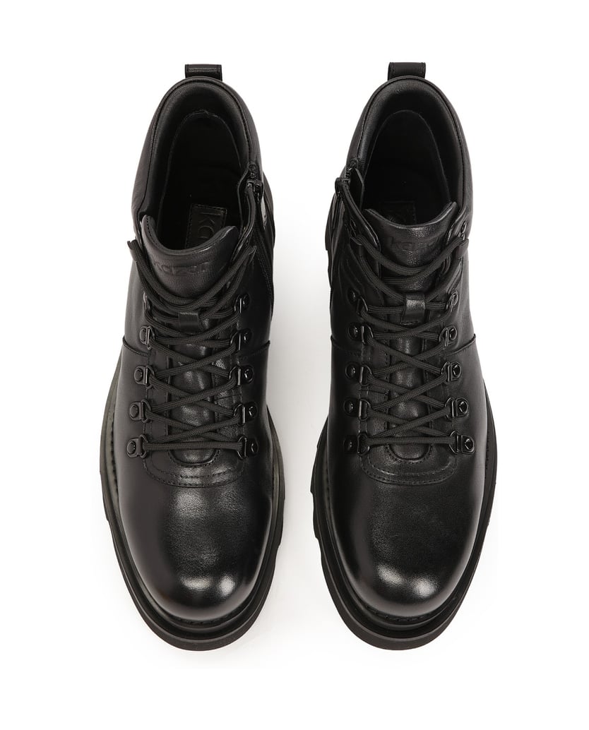 Kazar-Schwarze-isolierte-Lederstiefel-schwarz