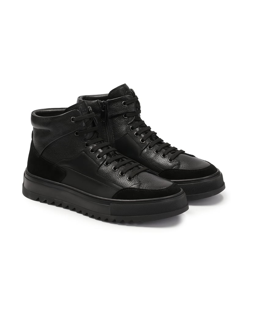 Kazar-Insulated-suede-and-smooth-leather-sneakers-černá