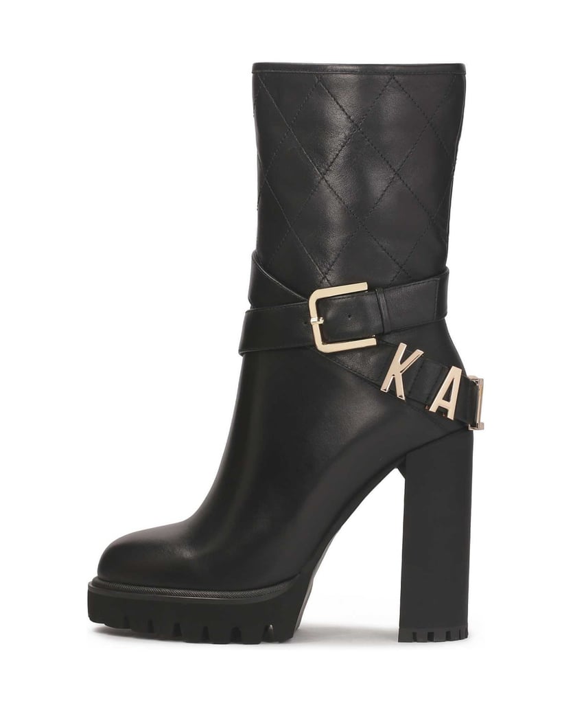 Kazar-Stiletto-booties-with-a-logoed-strap-around-the-upper-čierna