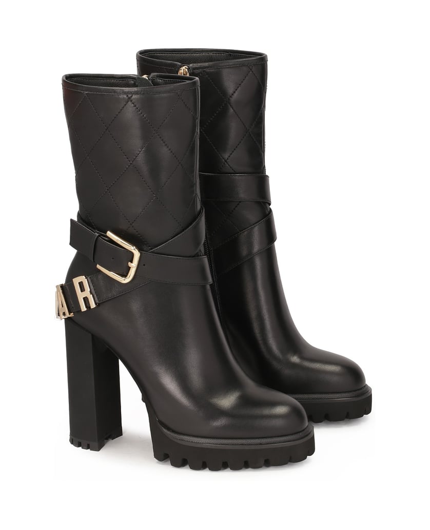 Kazar-Stiletto-booties-with-a-logoed-strap-around-the-upper-čierna
